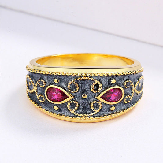 Classic Retro Exquisite Enamel Jewelry Three-piece Set