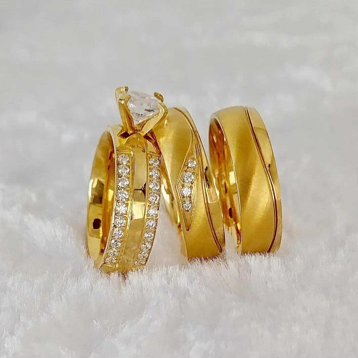 Frosted Gilded Promise Engagement Ring