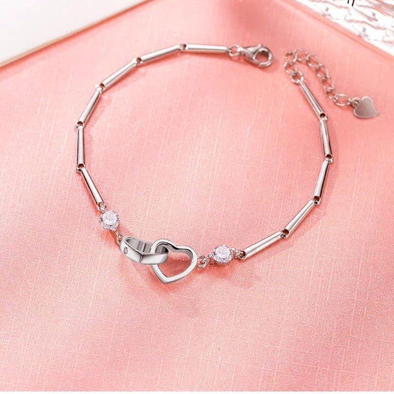 My heart belongs in yours - Heart in heart charm bracelet - LOW STOCK