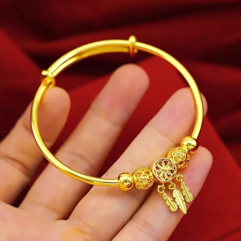 Whispering Breeze Guardian - Dreamcatcher Premium Gold Bracelet