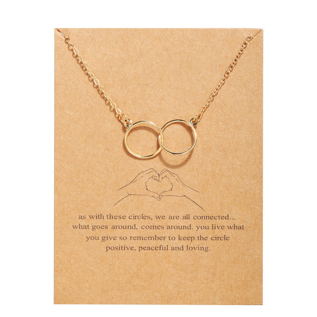 Retro Letter Card with Clavicle Fashion Necklace