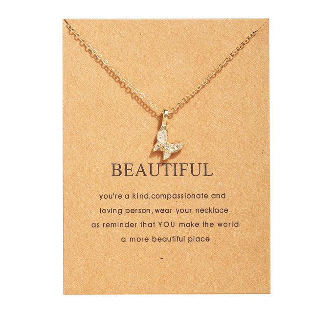 Retro Letter Card with Clavicle Fashion Necklace
