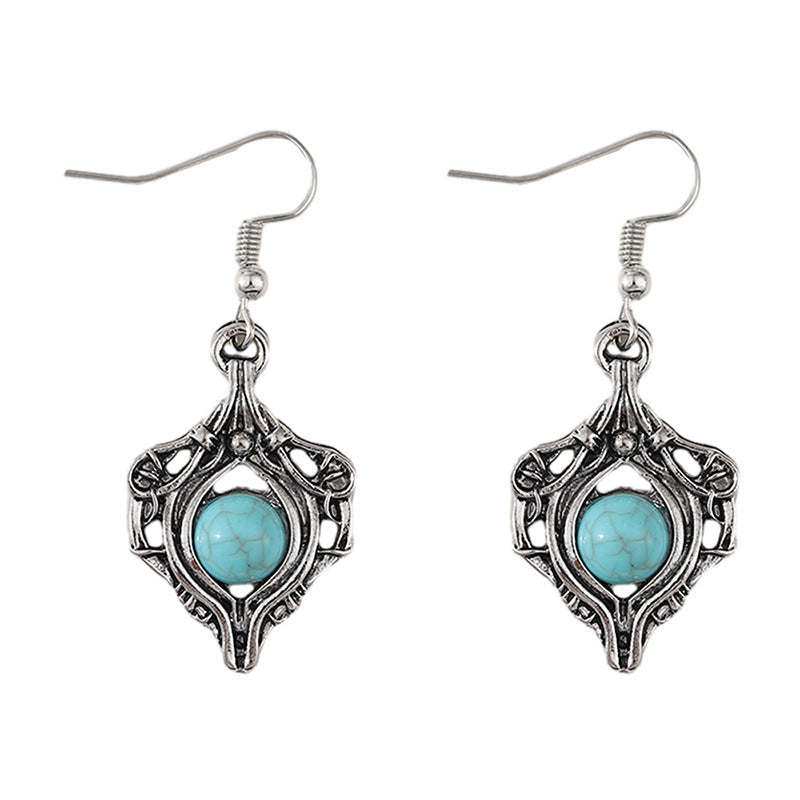 Retro Simple Gem Winding Pendant Earrings
