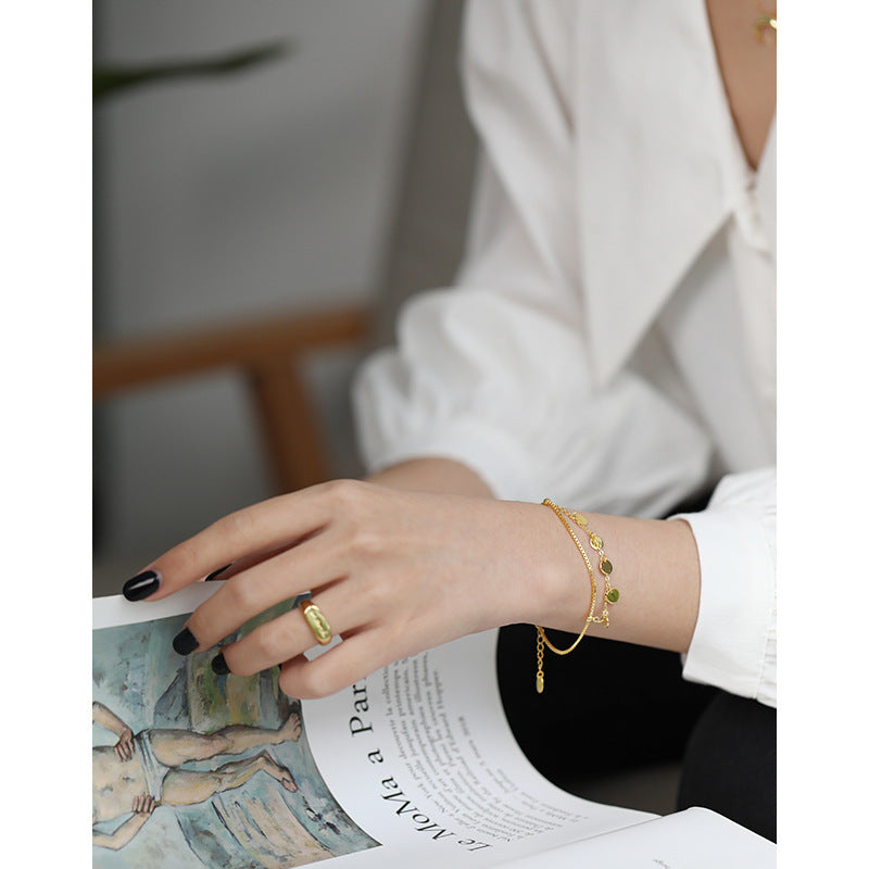 S925 sterling silver bracelet double layer