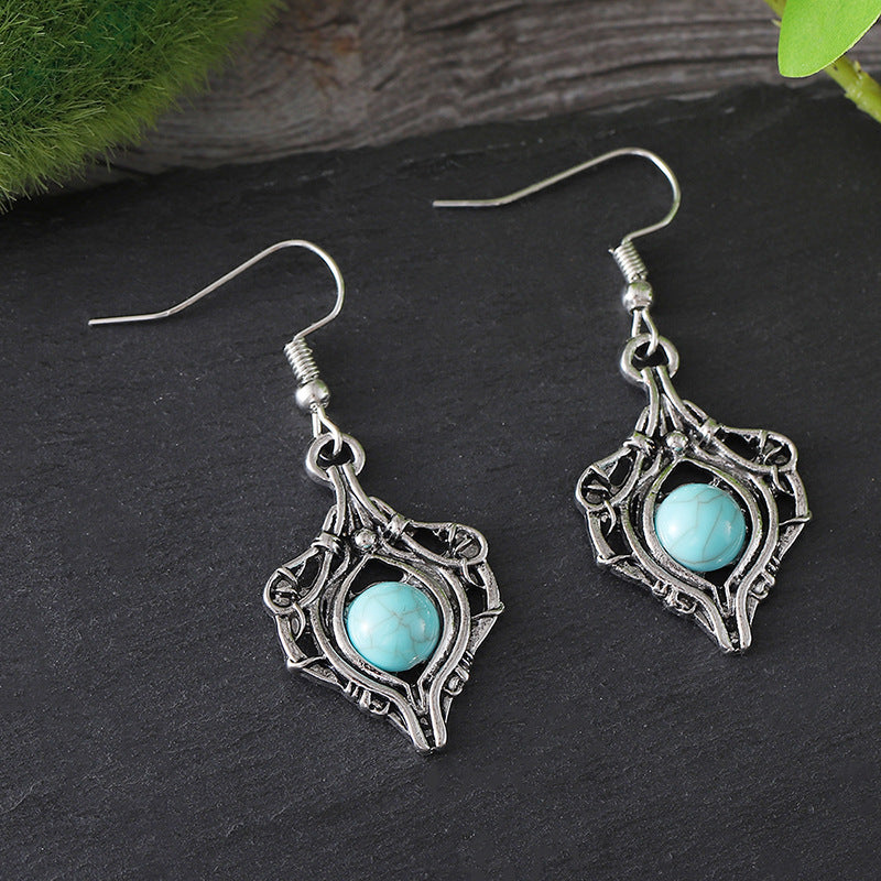 Retro Simple Gem Winding Pendant Earrings