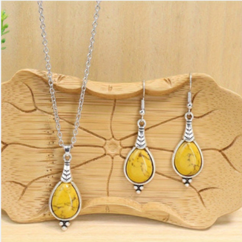 Retro Ethnic Style Earrings And Necklace Set Jewelry
