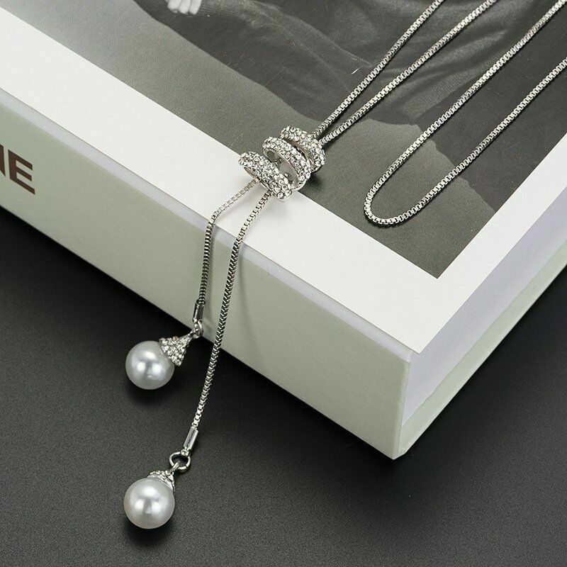 Female Accessories Pearl Necklace Twin High Sense