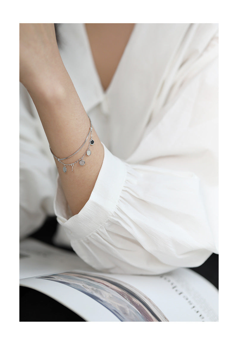 S925 sterling silver bracelet double layer