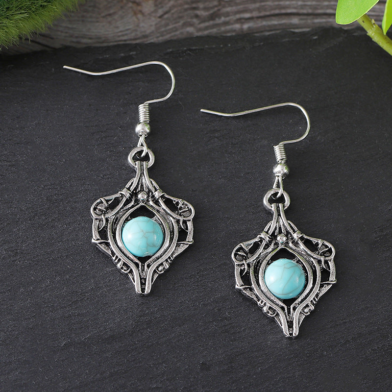 Retro Simple Gem Winding Pendant Earrings