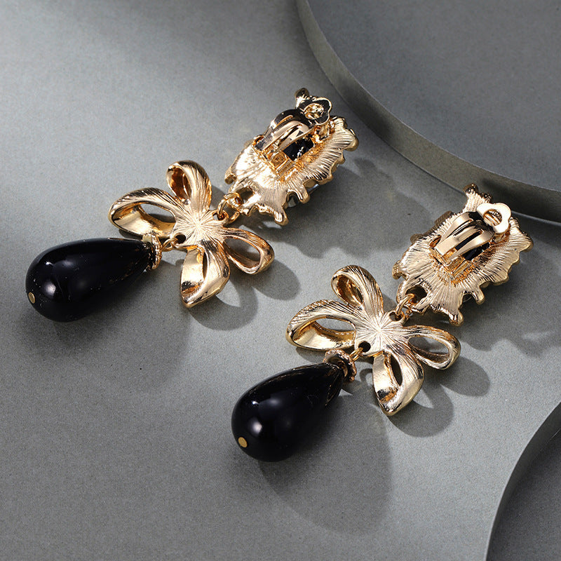 Black Bow Niche Design Graceful Earrings