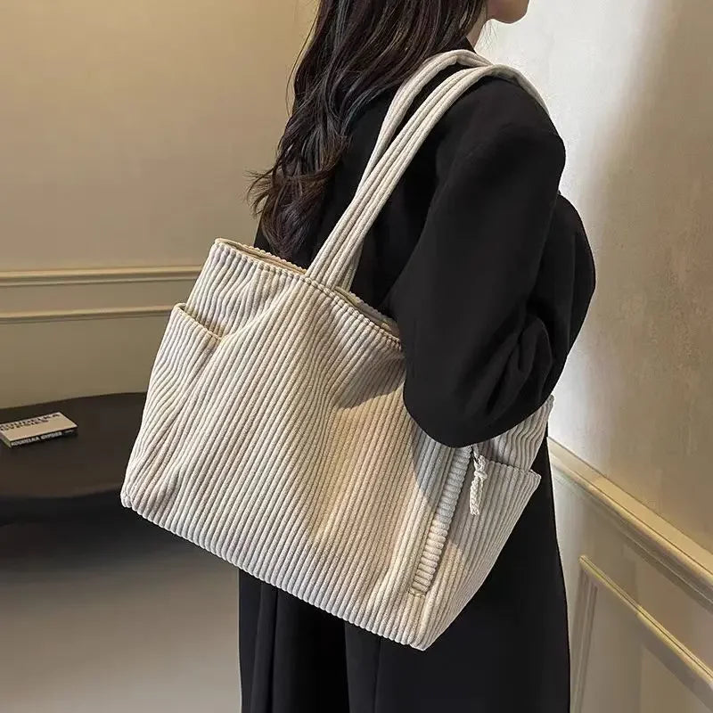 Corduroy Square Commuter Shoulder Bag
