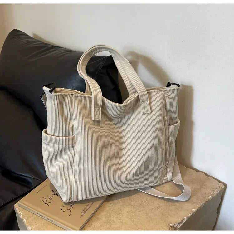 Corduroy Square Commuter Shoulder Bag
