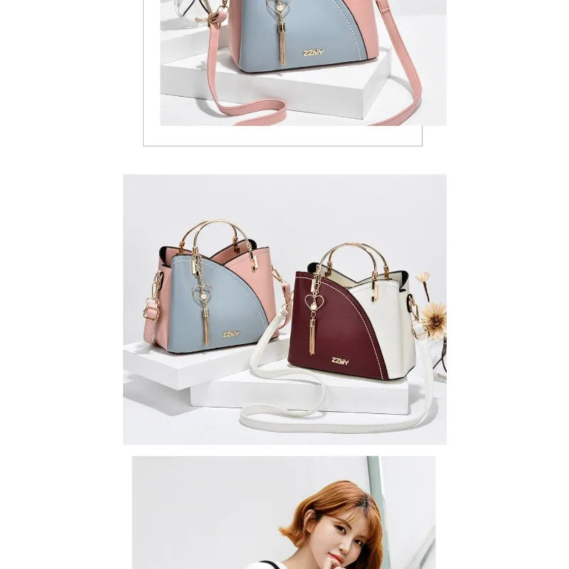 Modernist Color-Block Capacity Bucket Bag