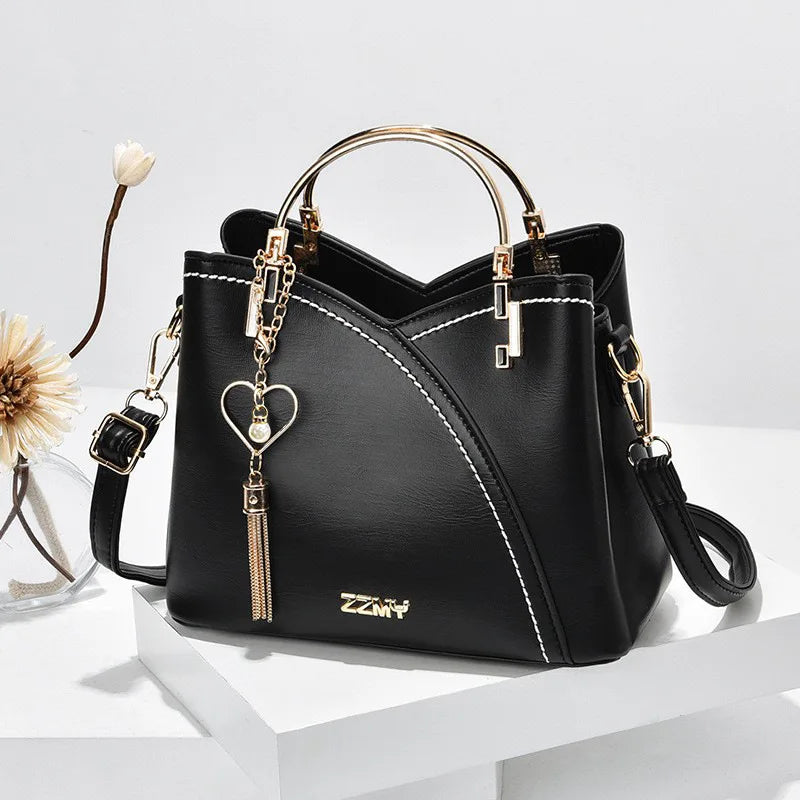 Modernist Color-Block Capacity Bucket Bag