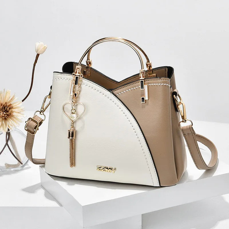 Modernist Color-Block Capacity Bucket Bag