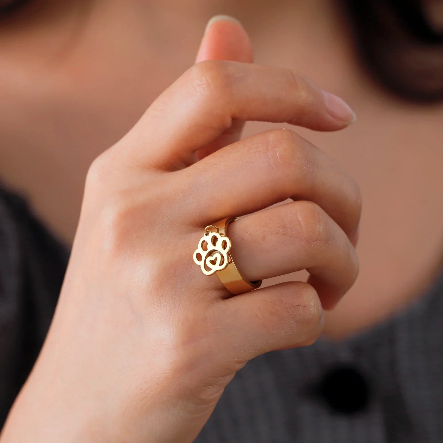 Minimalist Floral Stainless Steel Ring