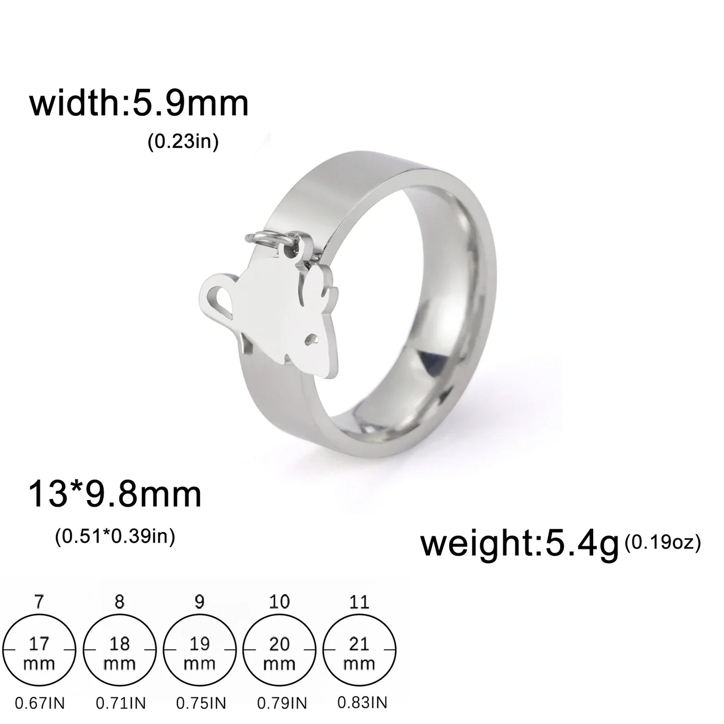 Minimalist Floral Stainless Steel Ring