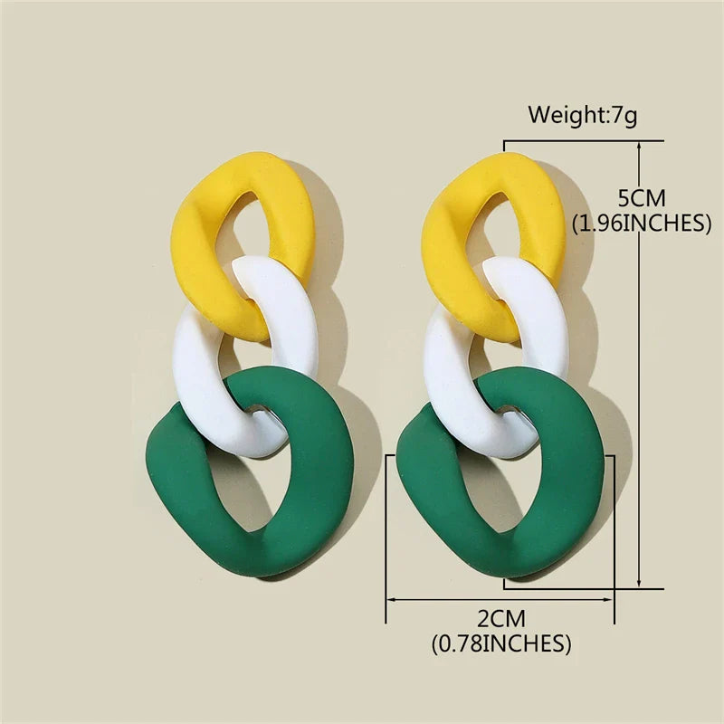 Color-Block Statement Resin Earrings