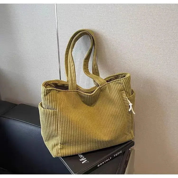 Corduroy Square Commuter Shoulder Bag