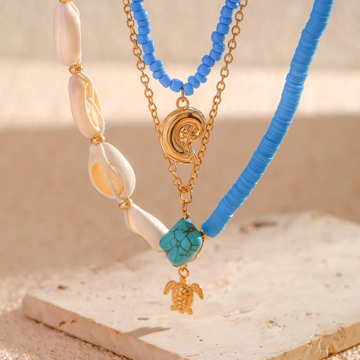 Bohemian Multi-Layered Beach Necklace