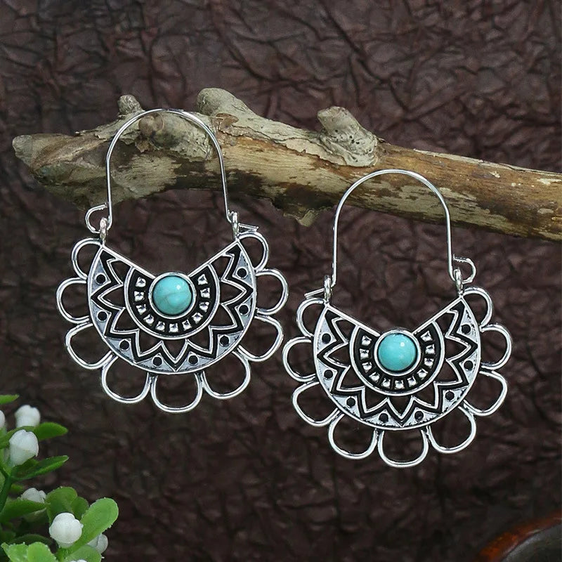 Bohemian Turquoise Water Drop Earrings