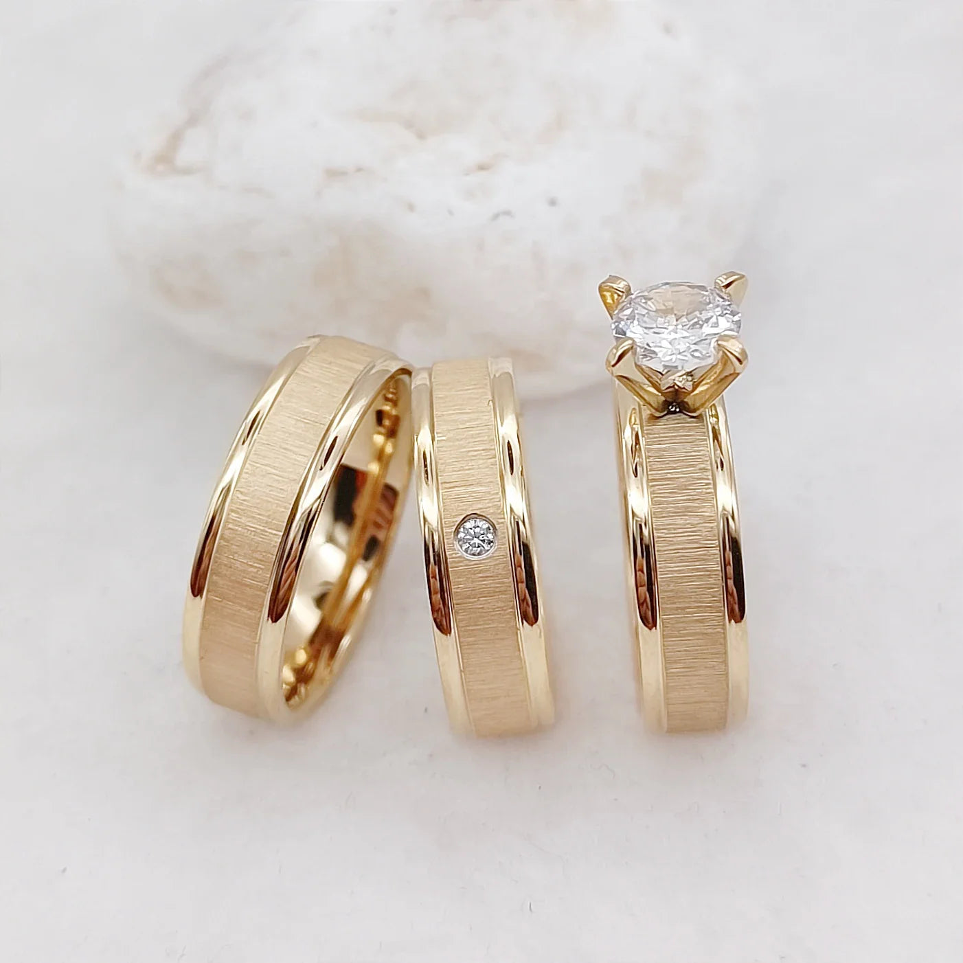 Frosted Gilded Promise Engagement Ring