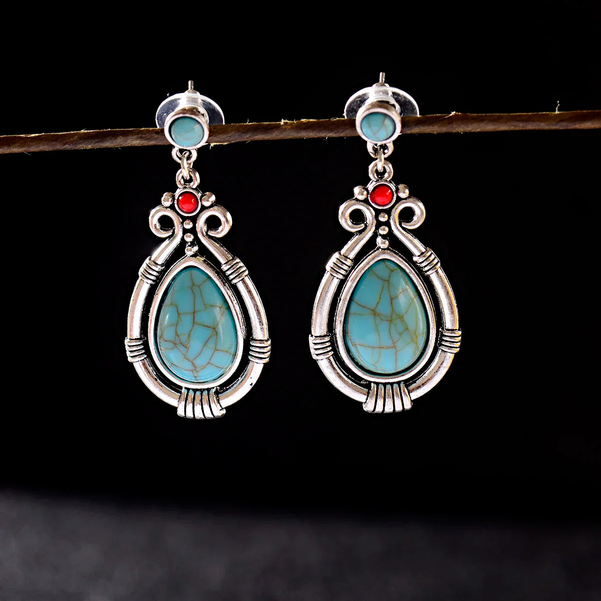 Bohemian Turquoise Water Drop Earrings