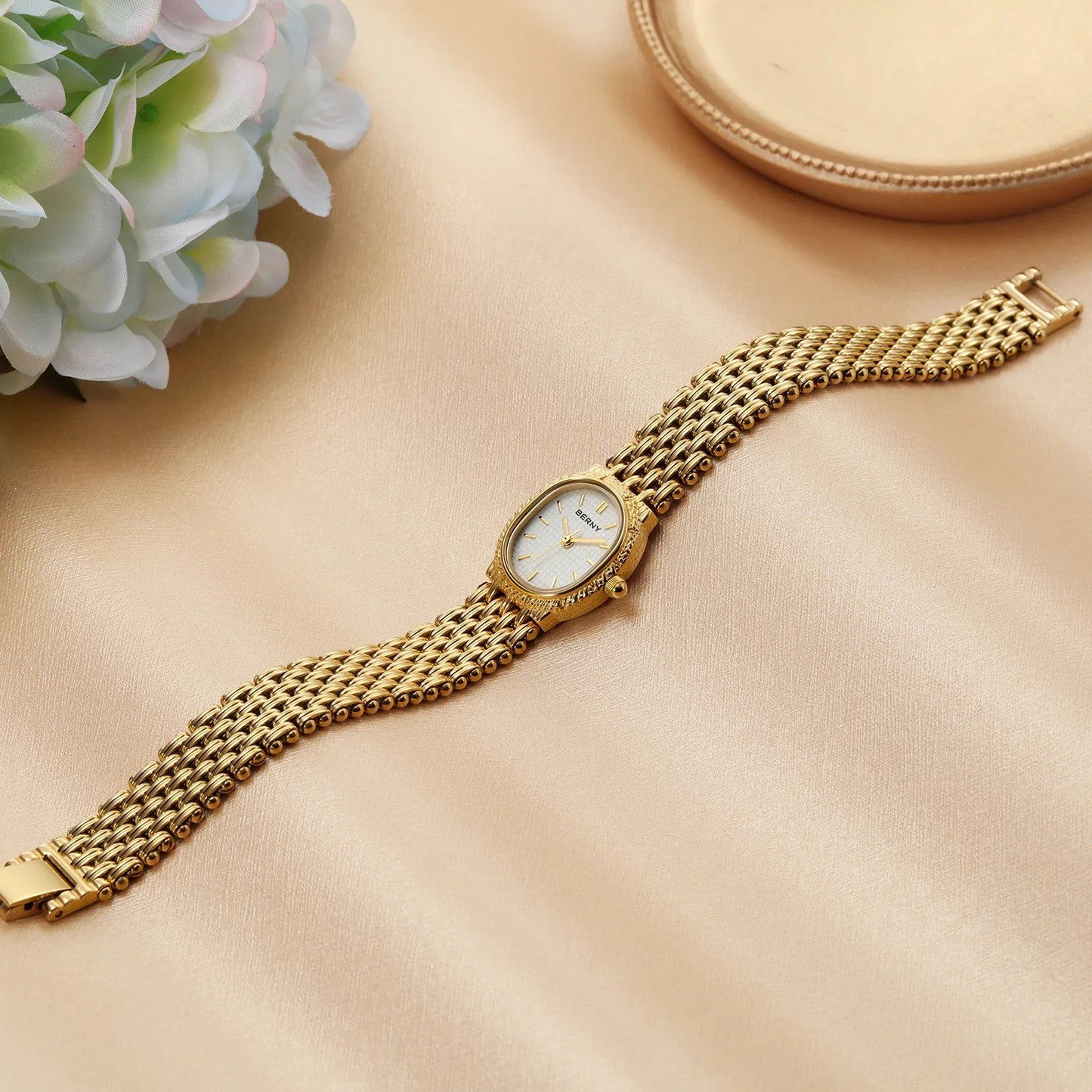 Gilded Brilliance Jewelry Bracelet Watch