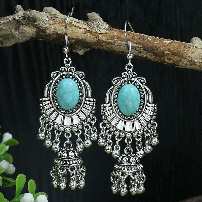 Bohemian Turquoise Water Drop Earrings