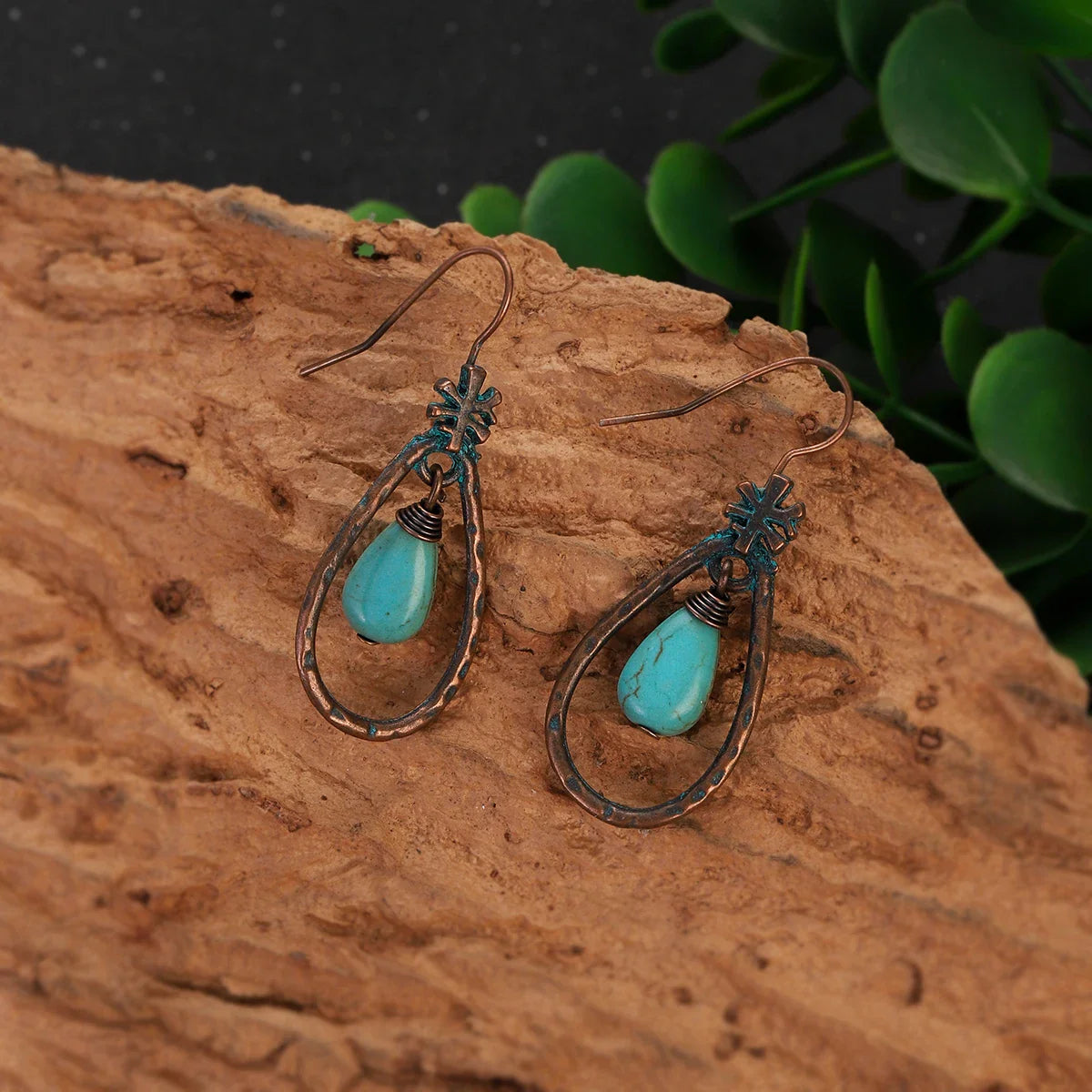 Bohemian Turquoise Water Drop Earrings