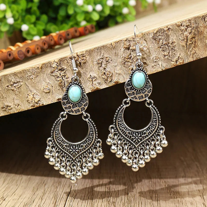 Bohemian Turquoise Water Drop Earrings