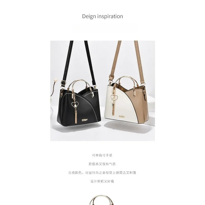 Modernist Color-Block Capacity Bucket Bag