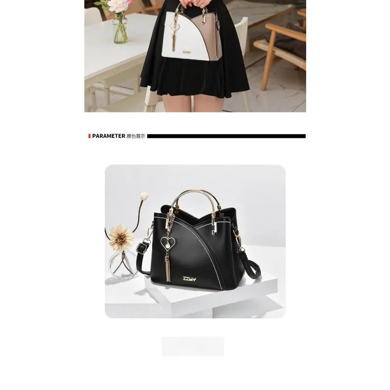 Modernist Color-Block Capacity Bucket Bag