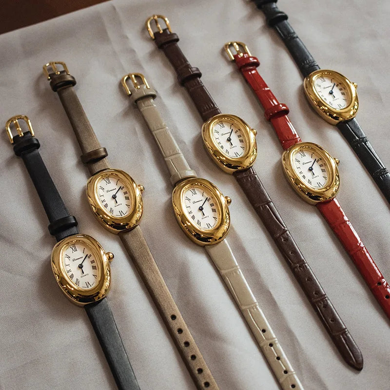 Vintage Roman Genuine Leather Watch