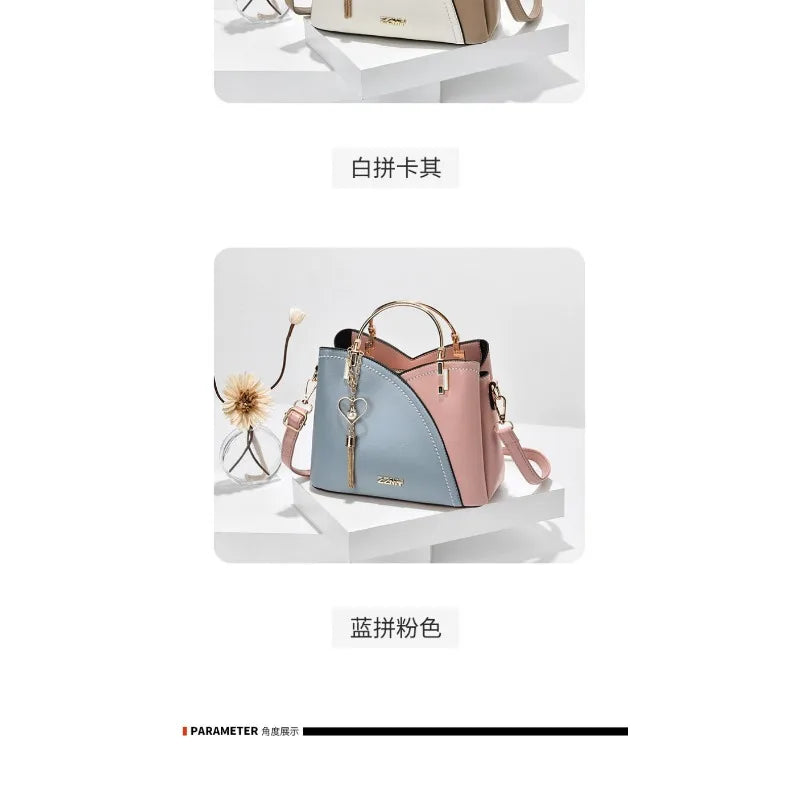 Modernist Color-Block Capacity Bucket Bag