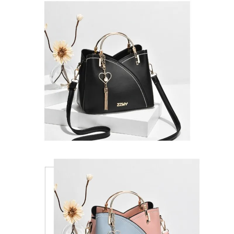 Modernist Color-Block Capacity Bucket Bag