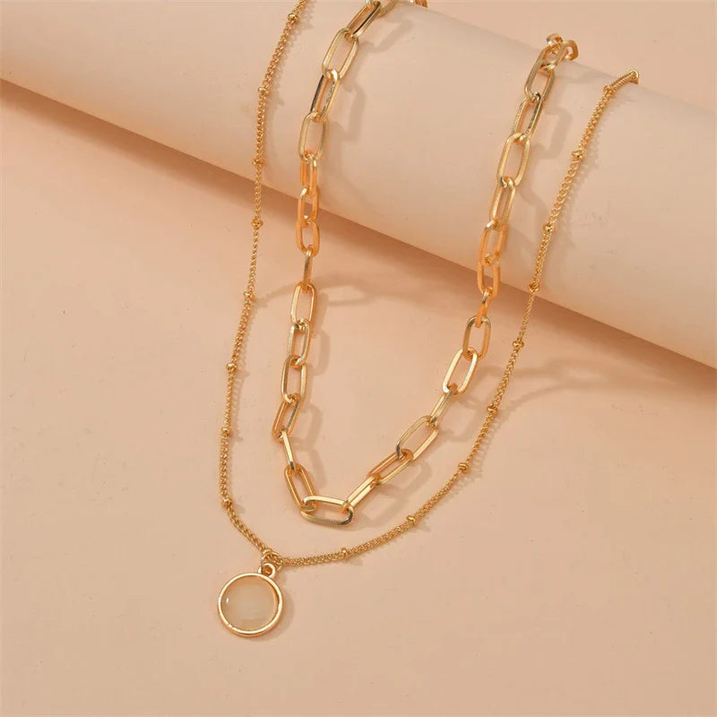 Multilayer Evil Eye Pearl Necklace