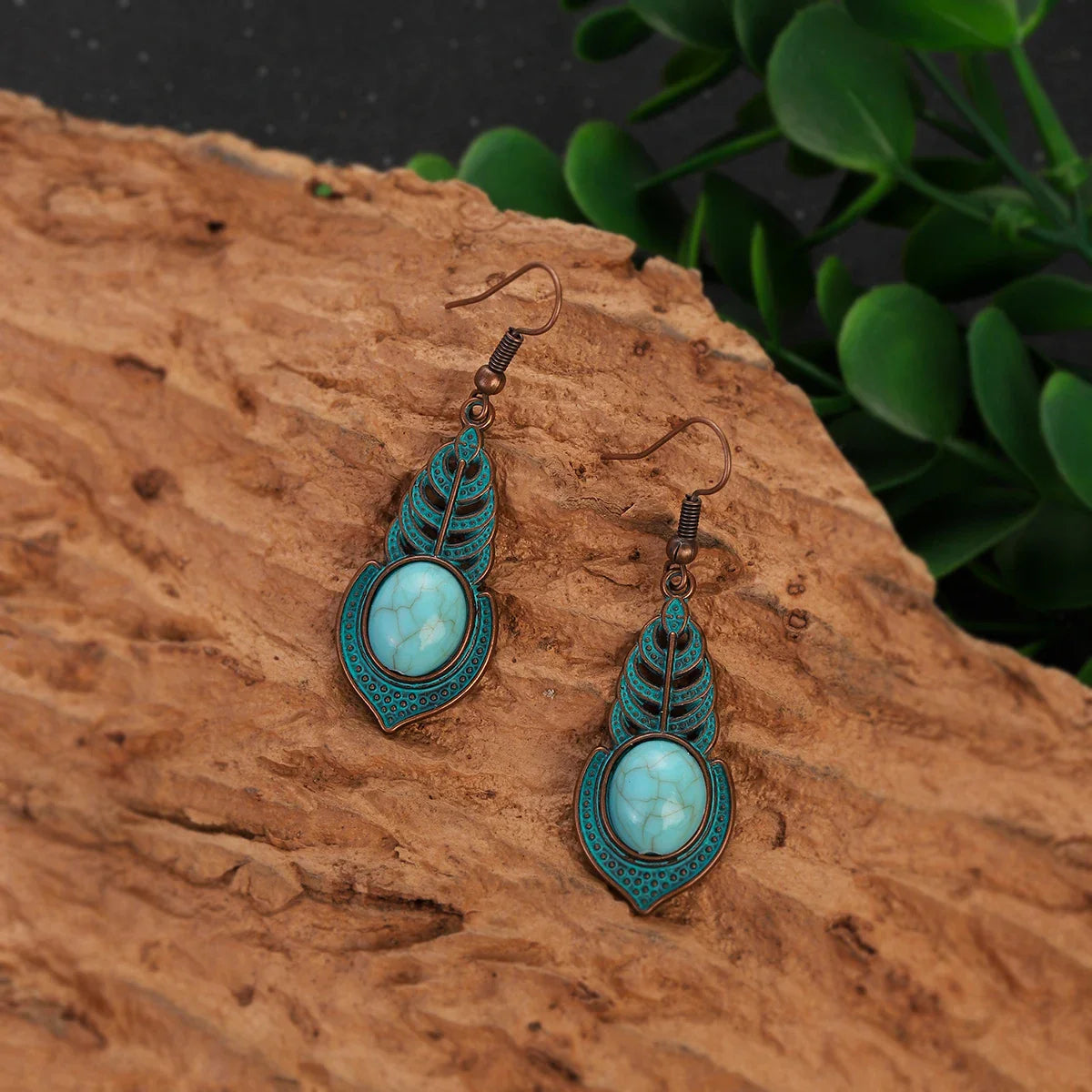 Bohemian Turquoise Water Drop Earrings