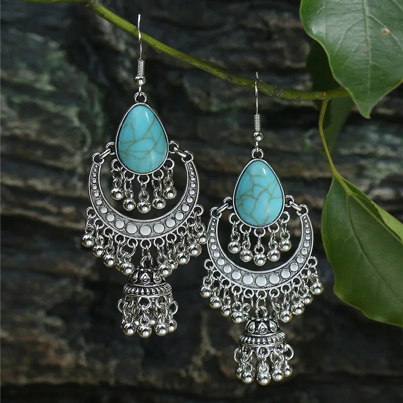Bohemian Turquoise Water Drop Earrings