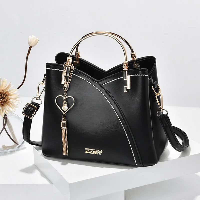 Modernist Color-Block Capacity Bucket Bag
