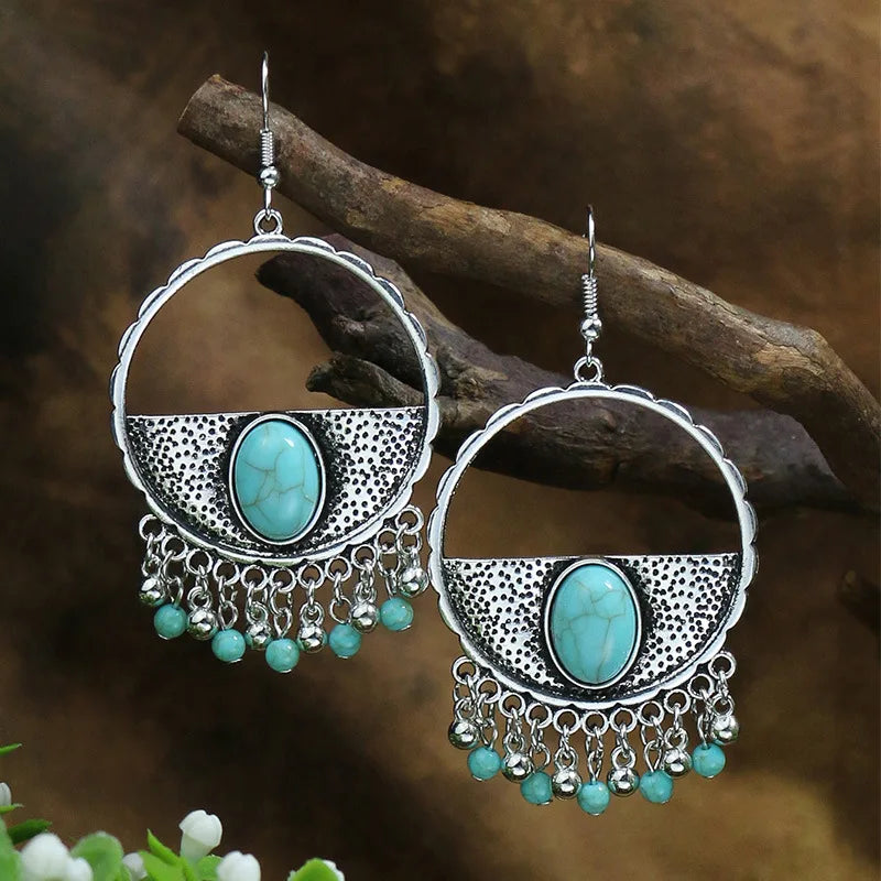 Bohemian Turquoise Water Drop Earrings