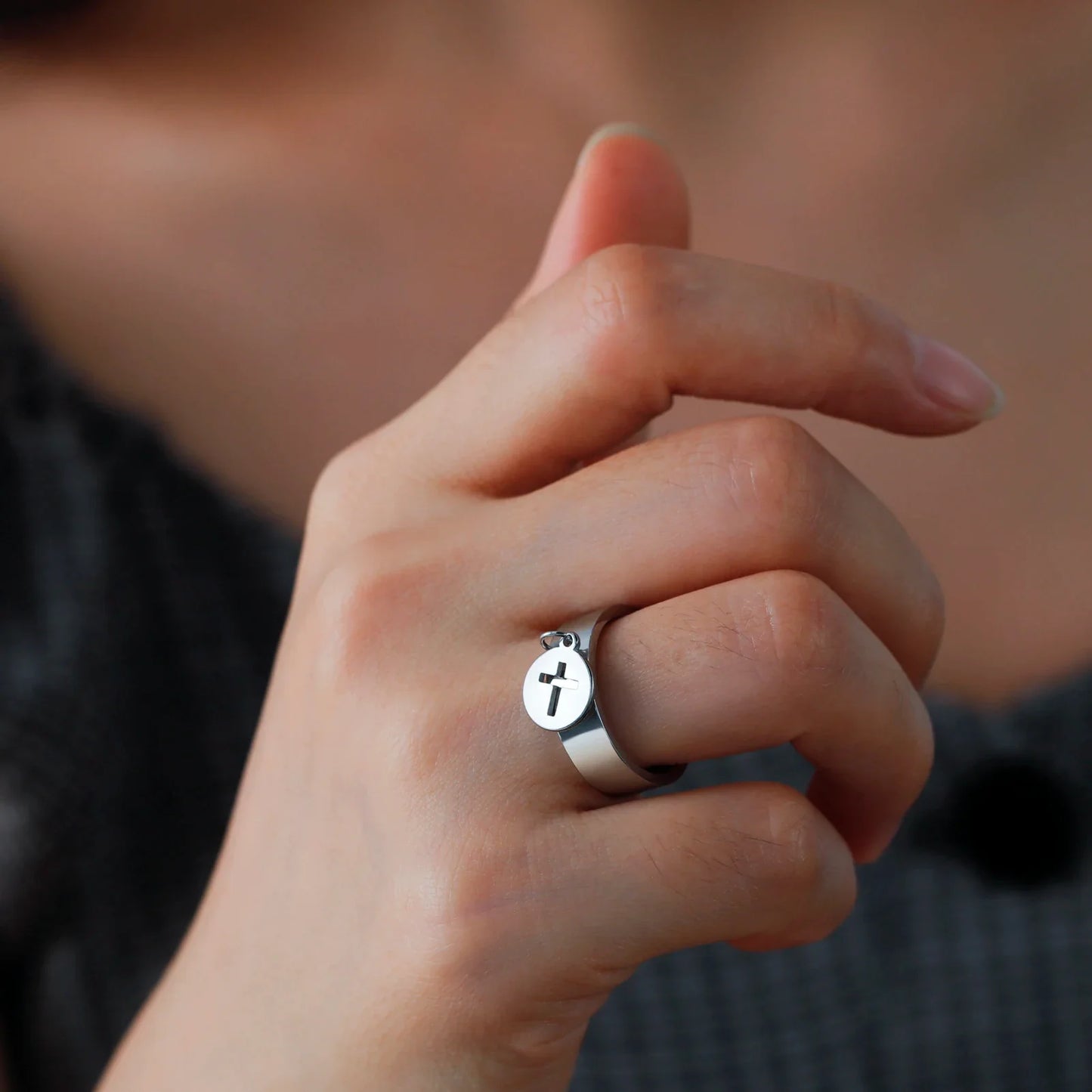 Minimalist Floral Stainless Steel Ring