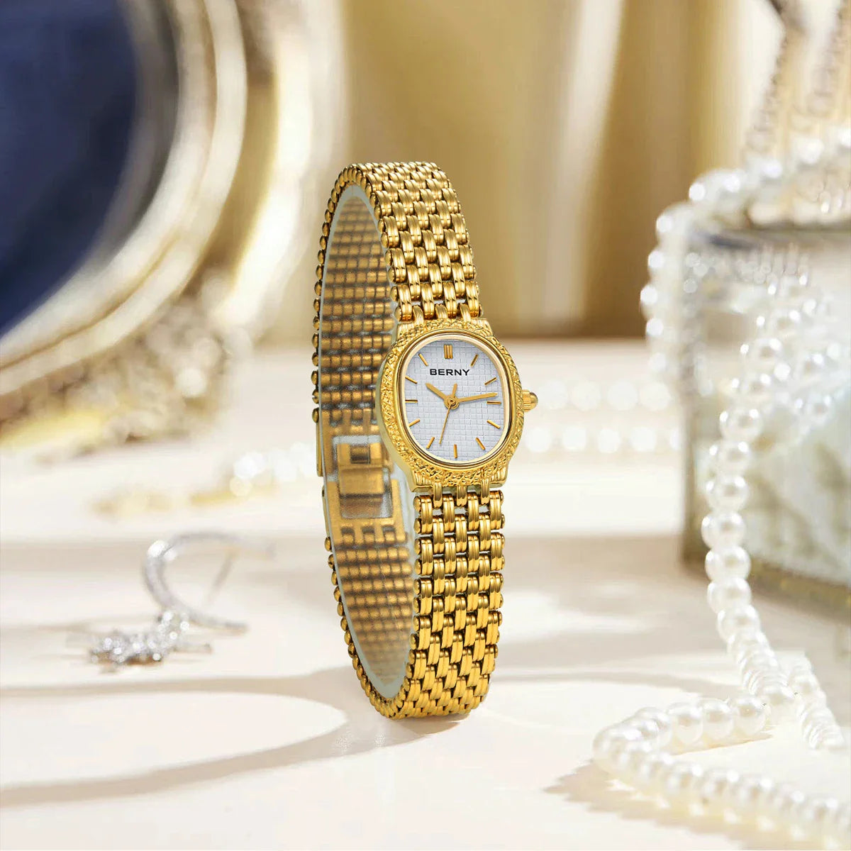 Gilded Brilliance Jewelry Bracelet Watch