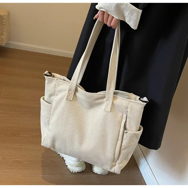 Corduroy Square Commuter Shoulder Bag