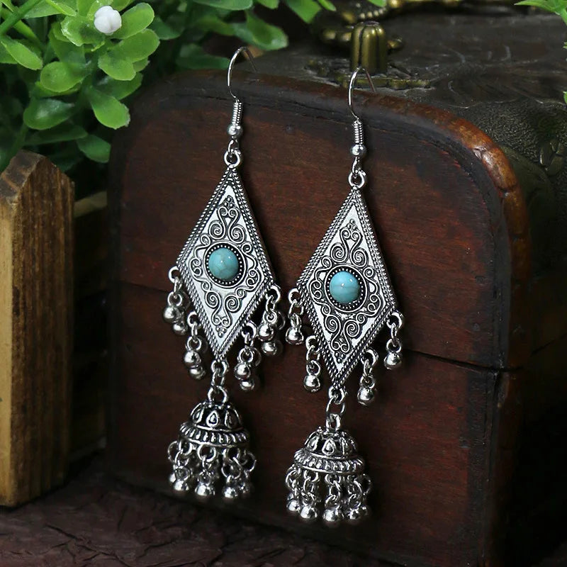 Bohemian Turquoise Water Drop Earrings