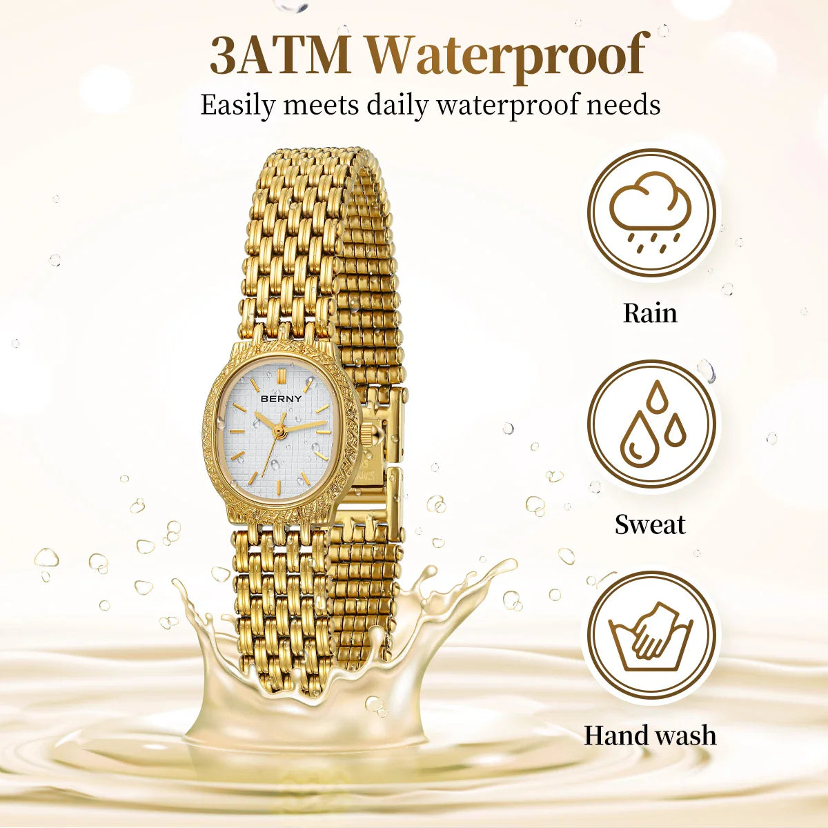 Gilded Brilliance Jewelry Bracelet Watch