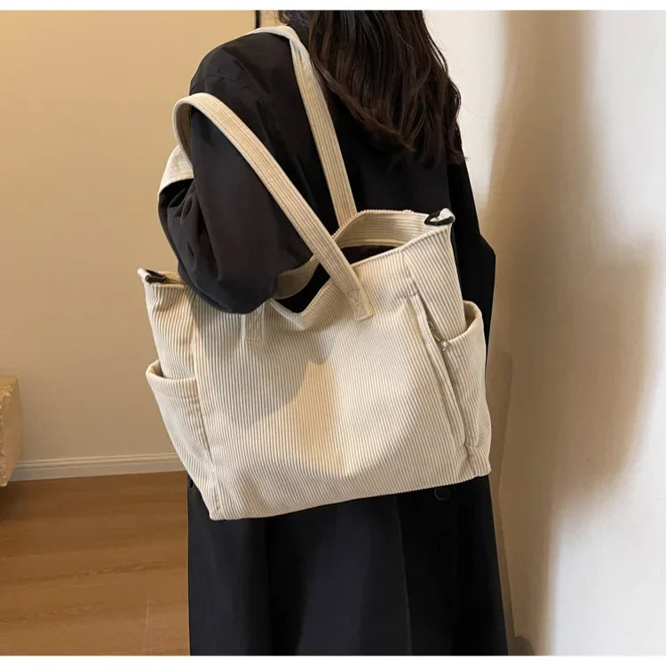 Corduroy Square Commuter Shoulder Bag