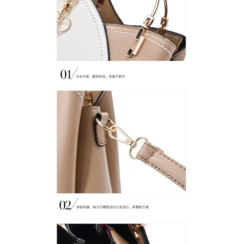 Modernist Color-Block Capacity Bucket Bag