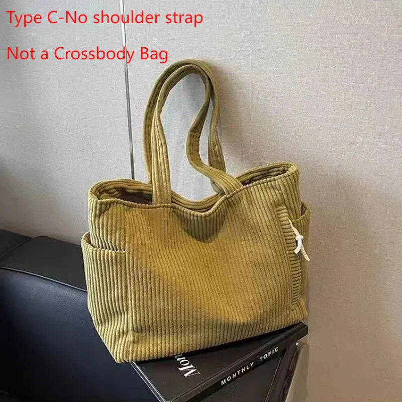Corduroy Square Commuter Shoulder Bag