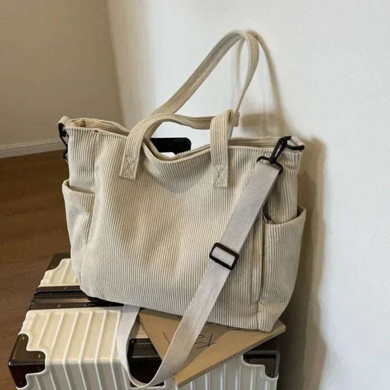 Corduroy Square Commuter Shoulder Bag
